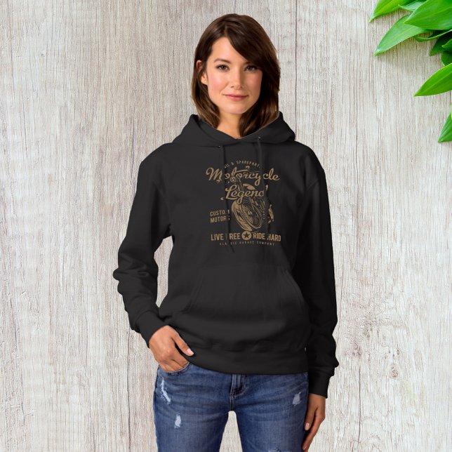 Pull À Capuche Légende de moto Vivre libre, rouler dur (Créateur téléchargé)