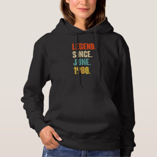 Pull À Capuche Légende depuis juin 1980 42 ans 42e anniversaire
