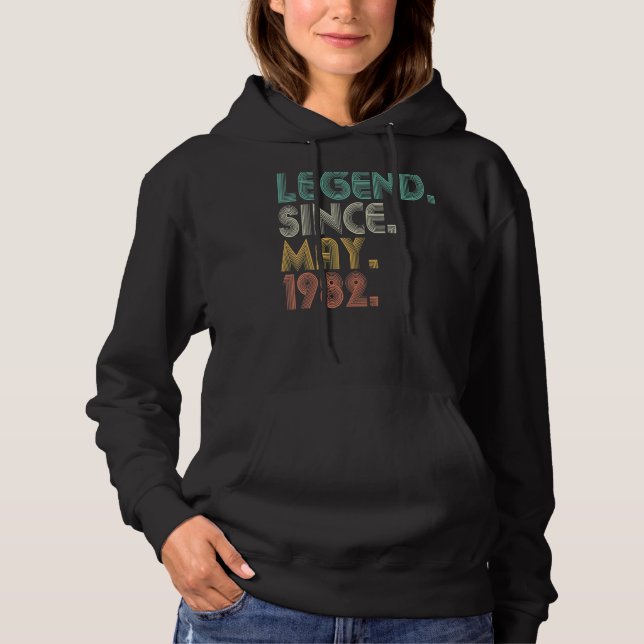Pull À Capuche Légende depuis mai 1982 40 ans 40e anniversaire Mo (Devant)