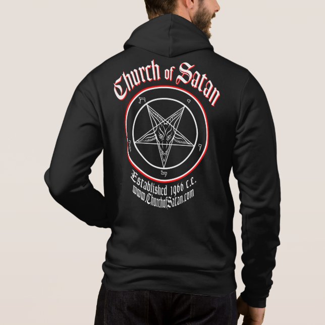 Pull À Capuche L'église de Satan 2 a dégrossi toile hoody (Dos)