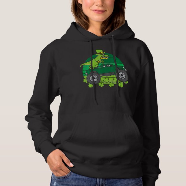 Pull À Capuche Leprechaun Dino Monster Truck St Patricks Day Todd (Devant)