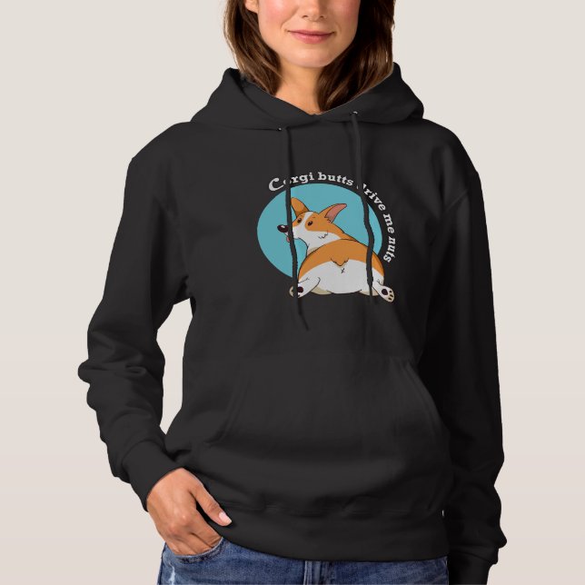 Pull À Capuche Les boutons Corgi me donnent des boutons (Devant)