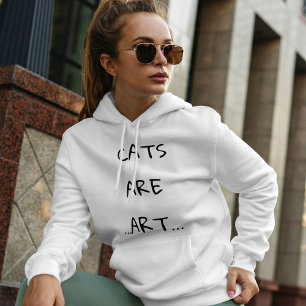 Pull À Capuche Les Chats Sont Art Drôle Personnalisé Moderne Scri