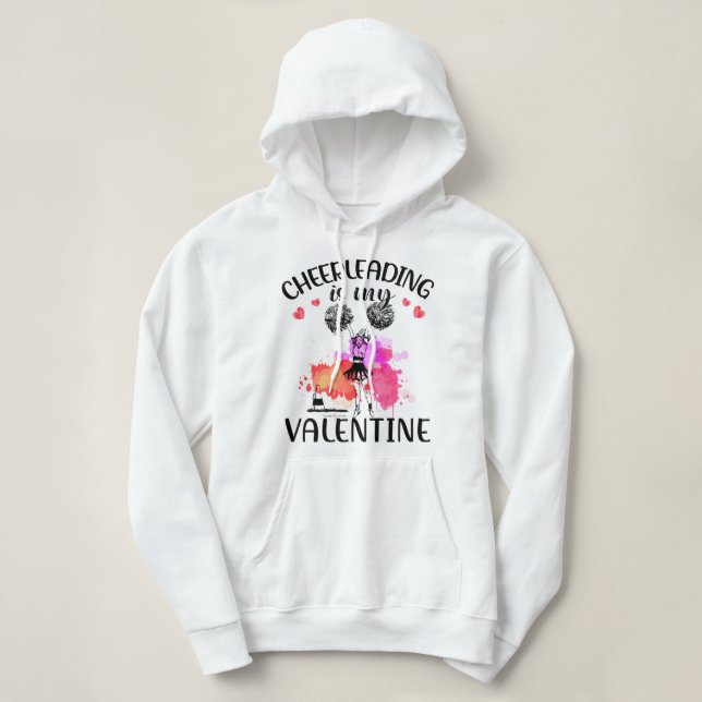 Pull À Capuche Les cheerleaders sont ma Saint-Valentin TTA (Design devant)
