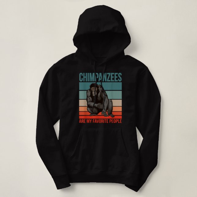Pull À Capuche Les Chimpanzés Sont Mes Gens Préférés Grand Ape Pr (Design devant)