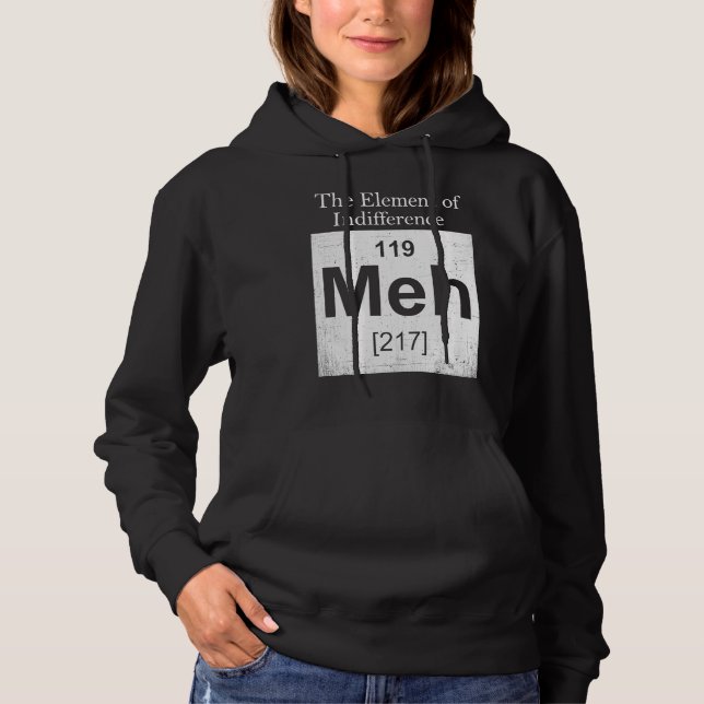 Pull À Capuche Les Éléments d'indifférence  Professeur de science (Devant)