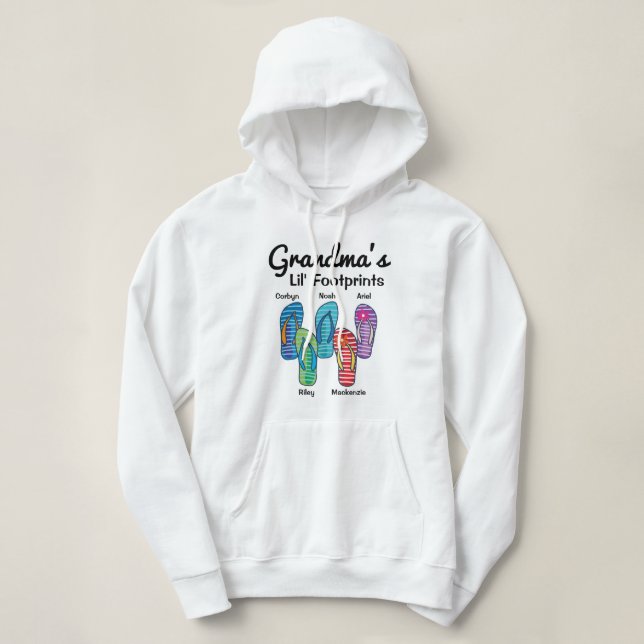 Pull À Capuche Les empreintes de pas de Lil de la grand-maman ont (Design devant)