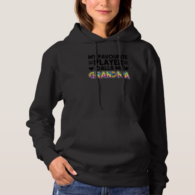 Pull À Capuche Les femmes mon joueur préféré m'appelle grand-mère (Devant)