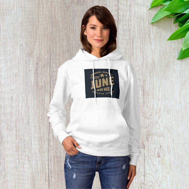 Pull À Capuche Les légendes naissent en juin Qualité originale (Créateur téléchargé)