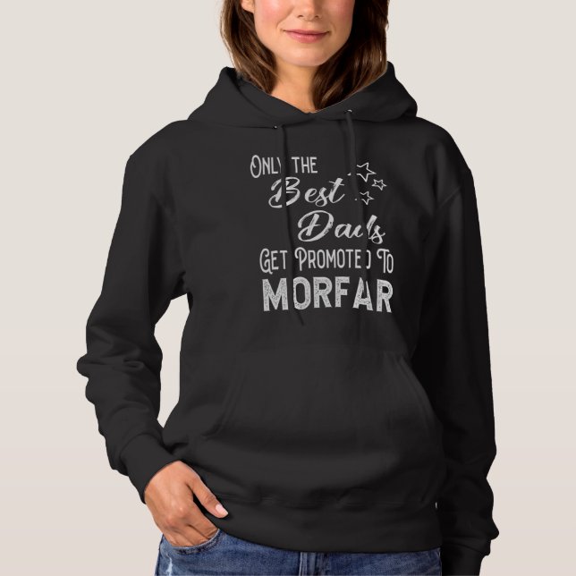 Pull À Capuche Les meilleurs papas sont promus Morfar grand-père  (Devant)