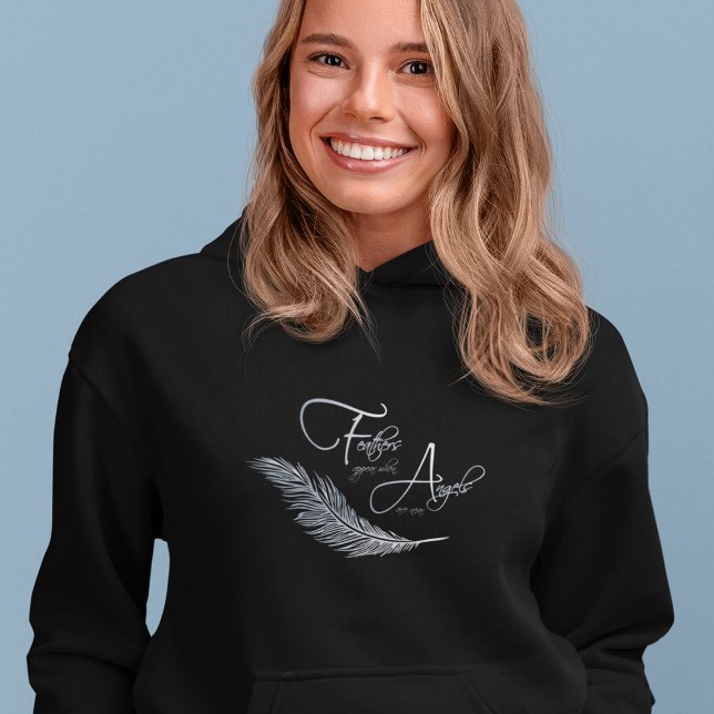Pull À Capuche Les Plumes Apparaissent Lorsque Les Anges Sont Prè (Créateur téléchargé)