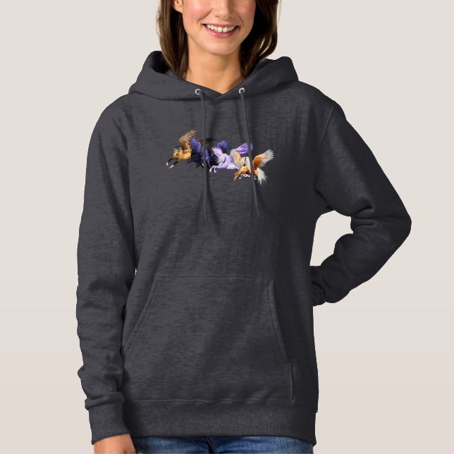 Pull À Capuche Les quatre Pegasi mythiques Chevaux Pegasus Volant (Devant)