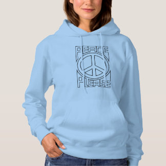 Pull À Capuche Lettre avec contour noir « Paix s'il vous plaît »