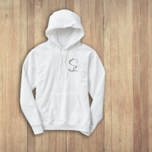 Pull À Capuche LETTRE fleur sauvage Aquarelle S noir