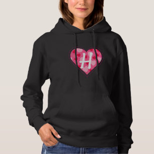 Pull À Capuche Lettre Monogramme initiale mignonne H Motif cardia