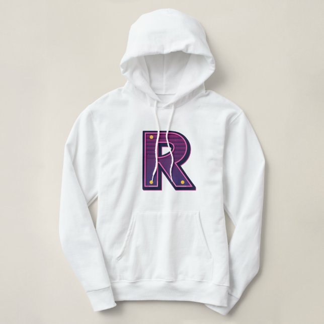 Pull À Capuche Lettre R : Raffinée, Relaxée et prête à impression (Design devant)