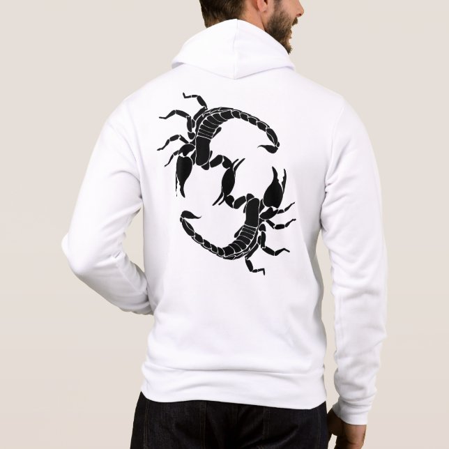 Pull À Capuche Lettre S noir et blanc - Deux scorpions (Dos)