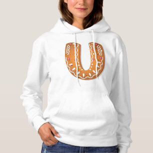 Pull À Capuche Lettre U en pain d'épices Monogramme Cookie de fêt