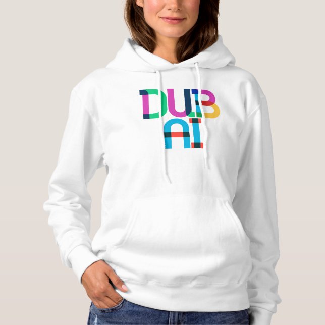 Pull À Capuche Lettres pop art des Émirats arabes unis de Dubaï (Devant)