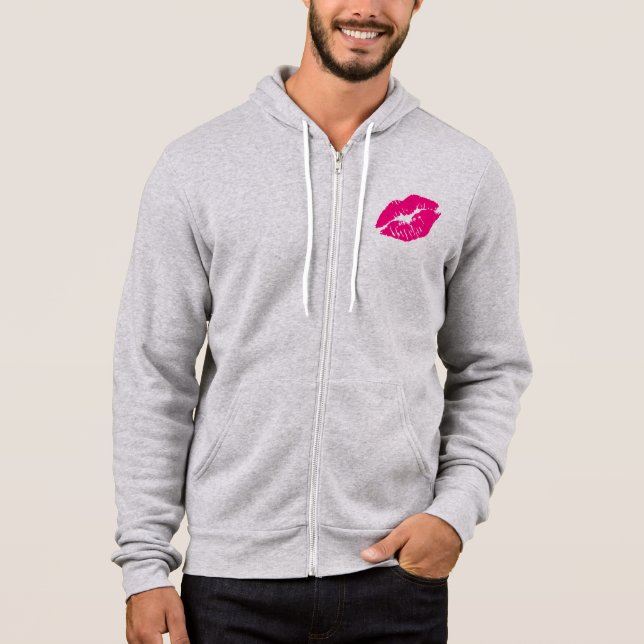 Pull À Capuche Lèvres rose Kiss (Devant)