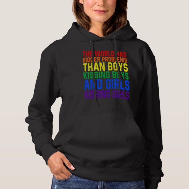 Pull À Capuche Lgbt Fierté Mois Le Monde A De Plus Gros Problèmes (Devant)