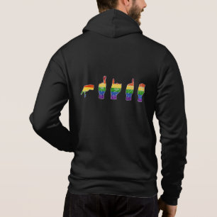Pull À Capuche LGBT Parties scintillant Rainbow ASL Pride