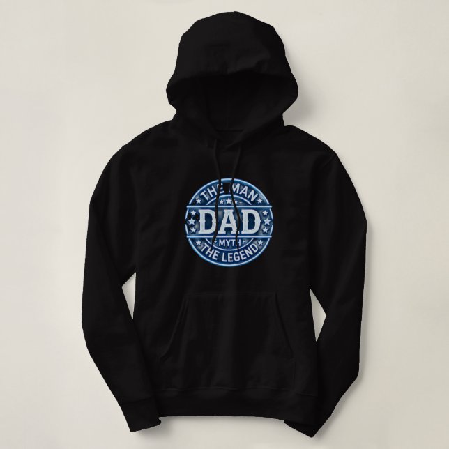 Pull À Capuche L'Homme Le Papa Le Mythe La Légende  (Design devant)