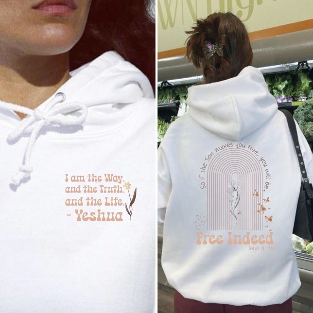 Pull À Capuche Libre en effet en Jésus boho arc-en-ciel fleuri ch (Créateur téléchargé)