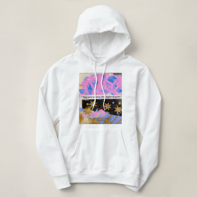 Pull À Capuche Light Begins – Dreamy Glow Collage Hoodie (Design devant)