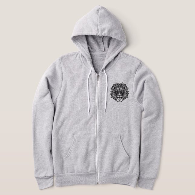 Pull À Capuche Ligne artistique lion (Poser)