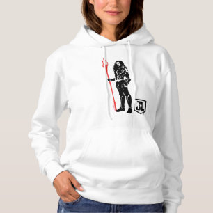 Pull À Capuche Ligue de Justice   Aquaman Pose Noir Pop Art