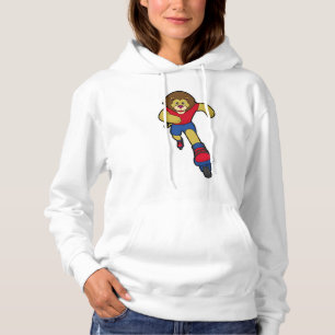 Pull À Capuche Lion comme patineur avec patins en ligne