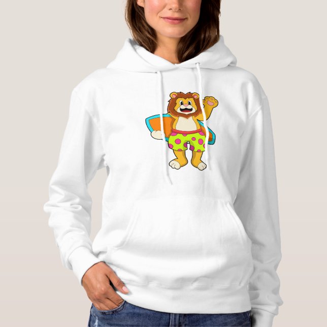 Pull À Capuche Lion comme surfer avec Surfer (Devant)