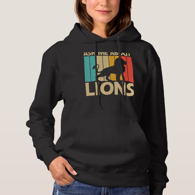 Pull À Capuche Lion Hommes Femmes Lion Jungle Safari Animal (Devant)