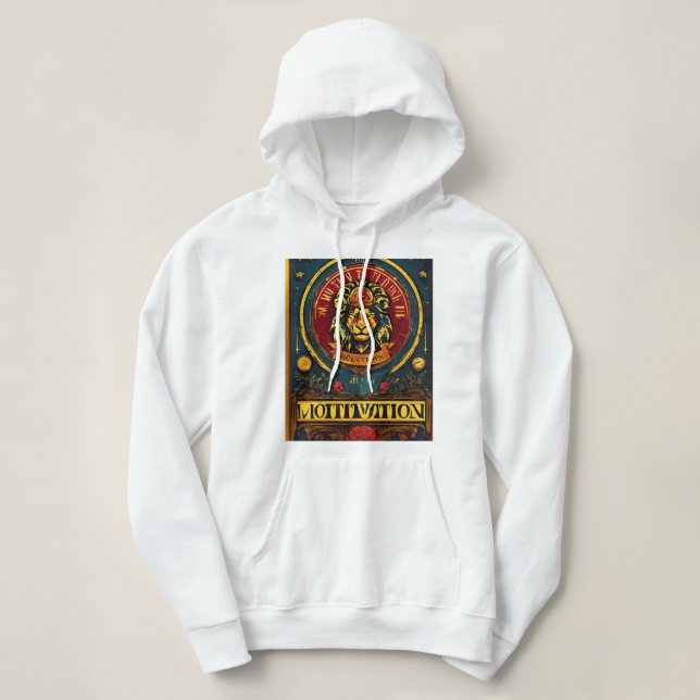 Pull À Capuche Lion symbolique de motivation (Design devant)