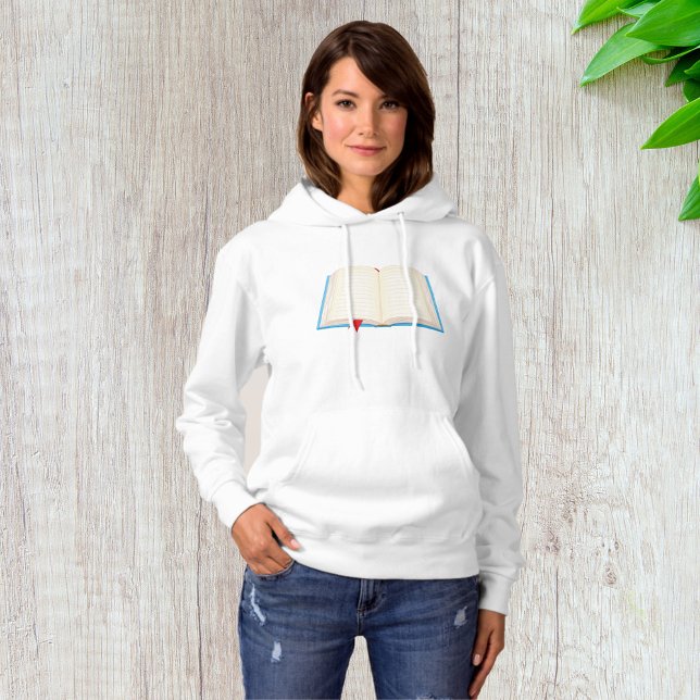 Pull À Capuche Livre ouvert signet rouge (Créateur téléchargé)