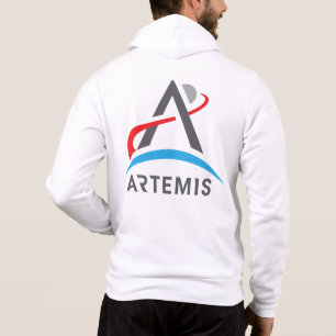Pull À Capuche Logo Artemis de la NASA Full Zip Rocket White