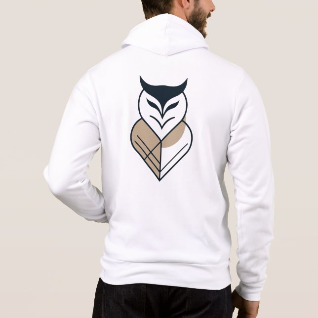 Pull À Capuche logo de la chouette conception géométrique  (Dos)