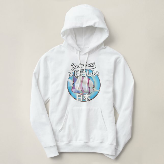 Pull À Capuche Logo de poisson ange fabuleux Japon (Design devant)
