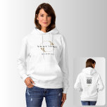 Pull À Capuche Logo White Business Code QR Marque de l'entreprise<br><div class="desc">Femmes personnalisées Sweat - shirt à capuche 100% coton avec imprimé avant et arrière. Ajoutez votre URL pour créer du code QR,  un logo et du texte.</div>