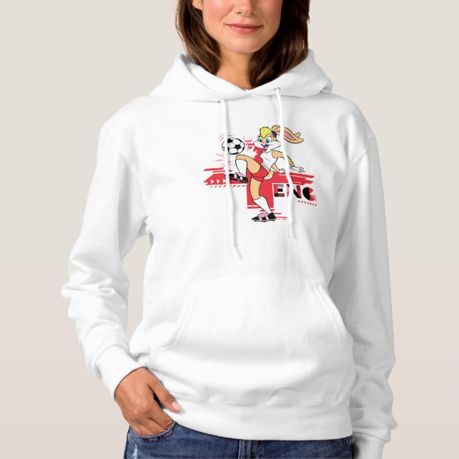 Pull À Capuche Lola Bunny Équipe Angleterre Graphique de Football (Devant)