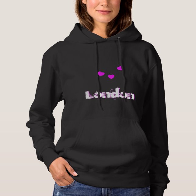 Pull À Capuche London Love Hearts (Devant)