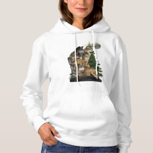 Pull À Capuche loup et lune