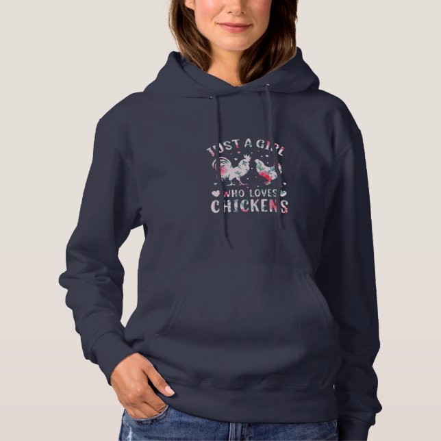 Pull À Capuche Louvain de poulet | Fille qui aime les poulets (Devant)