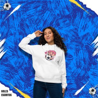 Pull À Capuche Love for soccer kawaii anime design