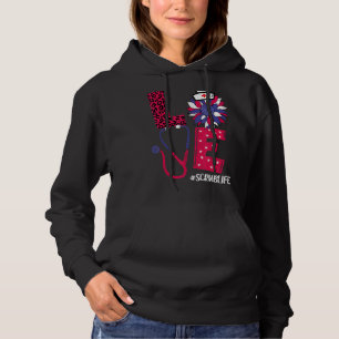 Pull À Capuche Love Scrub Life Nurse 4 juillet Usa Drapeau Patrio