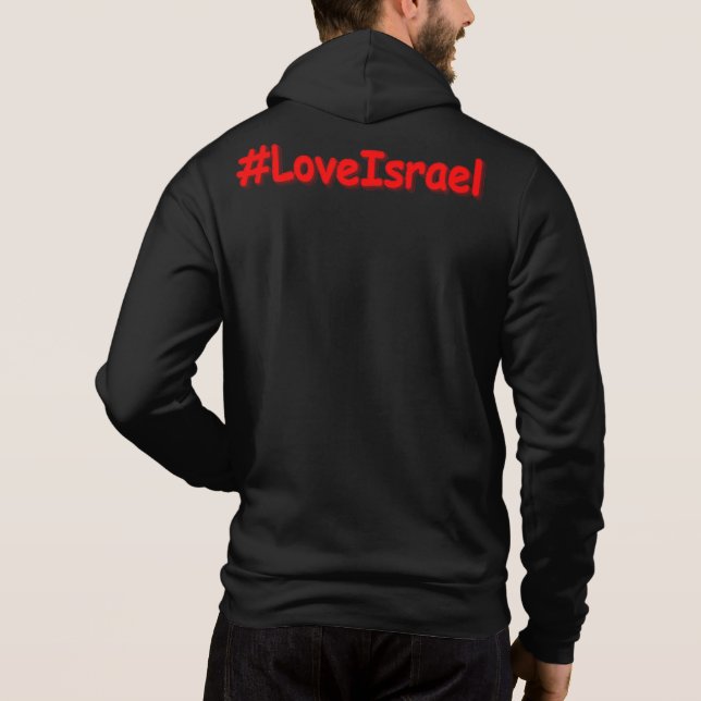 Pull À Capuche "#LoveIsrael" Joli design. Acheter maintenant (Dos)