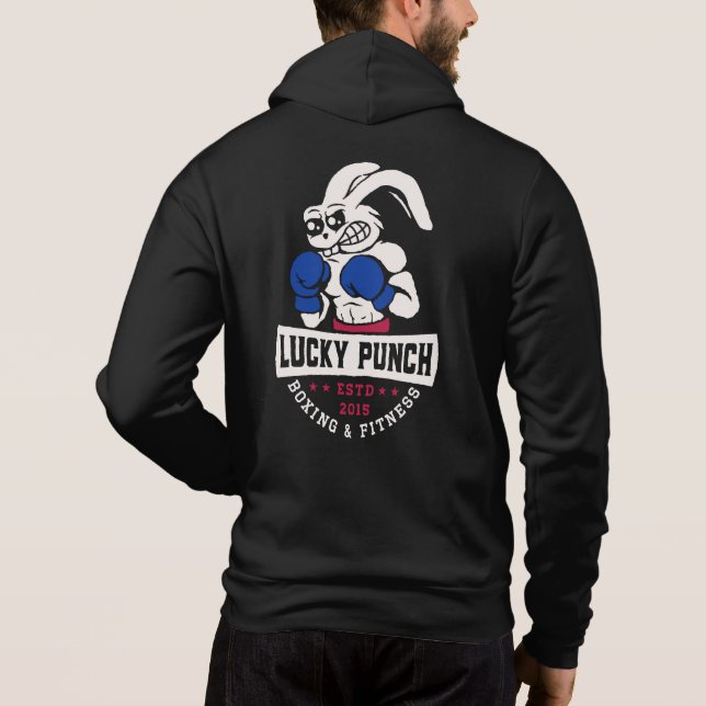 Pull À Capuche Lucky Punch Boxe - bannière bleue (Dos)