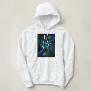 Pull À Capuche Lumières de l'Imaginaire Abstrait Bleu Vert Jaune