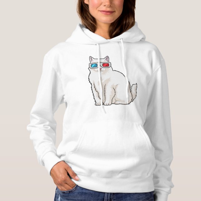 Pull À Capuche Lunettes de chat (Devant)